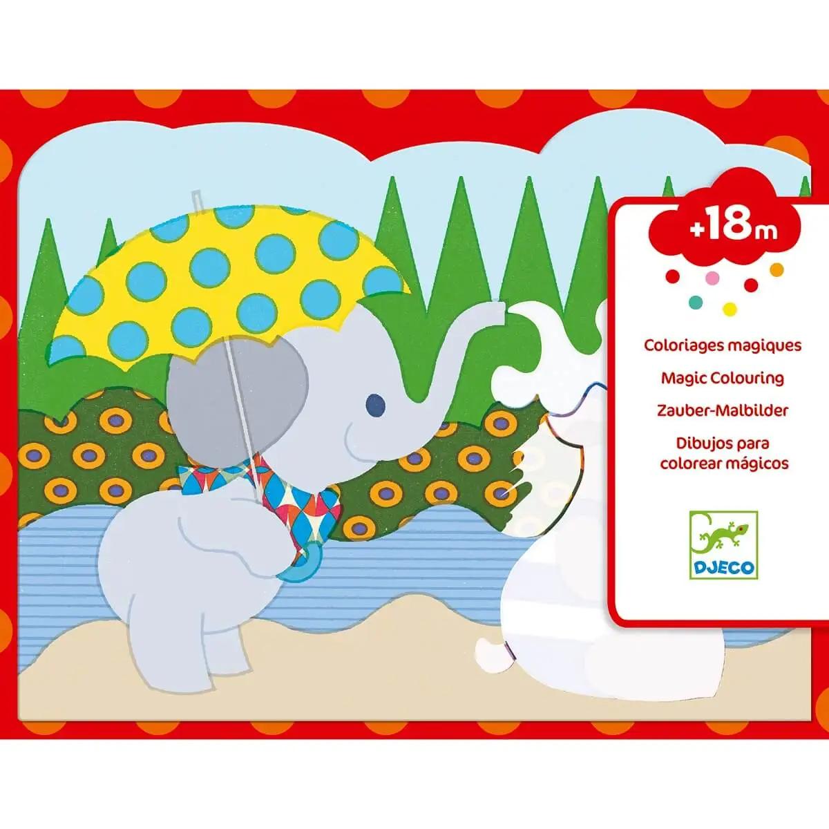 Colorear dibujos mágicos ESCONDIDO AFUERA Djeco
