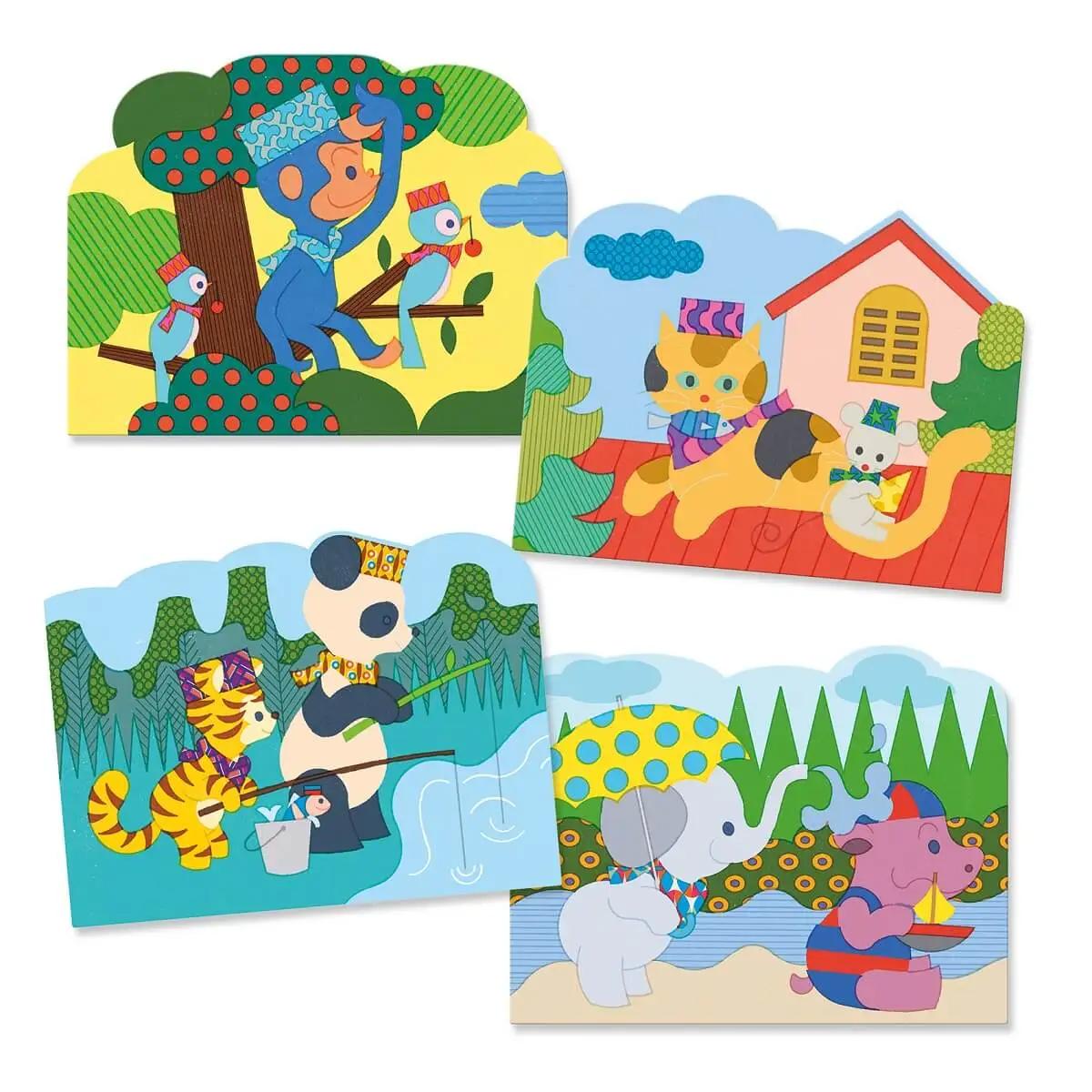 Colorear dibujos mágicos ESCONDIDO AFUERA Djeco