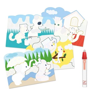 Colorear dibujos mágicos ESCONDIDO AFUERA Djeco