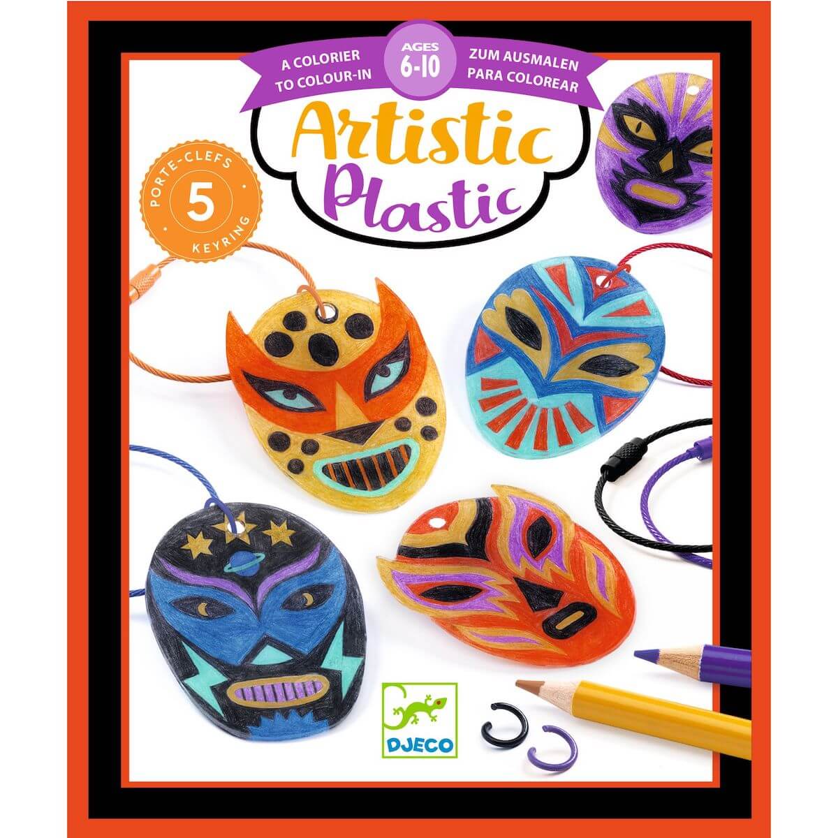 Colorear llaveros luchadores ARTISTIC PLASTIC Djeco