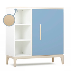 Cómoda 1 puerta 3 huecos NADO Curve acabado fresno capri blue
