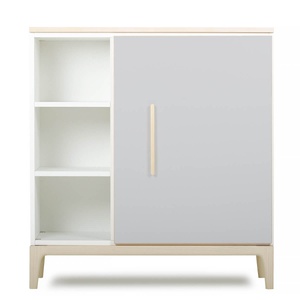Cómoda 1 puerta 3 huecos NADO Curve acabado fresno manhattan grey