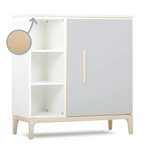 Cómoda 1 puerta 3 huecos NADO Curve acabado fresno manhattan grey