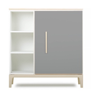 Cómoda 1 puerta 3 huecos NADO Curve acabado fresno slate grey