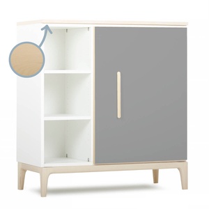 Cómoda 1 puerta 3 huecos NADO Curve acabado fresno slate grey