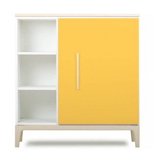 Cómoda 1 puerta 3 huecos NADO Curve acabado fresno sunshine yellow