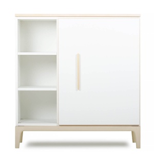 Cómoda 1 puerta 3 huecos NADO Curve acabado fresno white