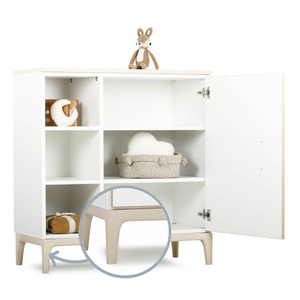 Cómoda 1 puerta 3 huecos NADO Curve acabado fresno white