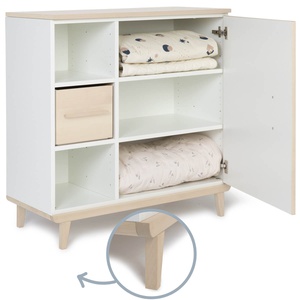 Cómoda 1 puerta 3 huecos NADO Retro acabado fresno white