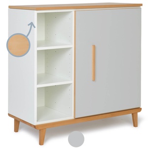 Cómoda 1 puerta 3 huecos NADO Retro acabado haya manhattan grey