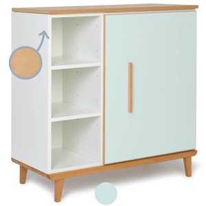 Cómoda 1 puerta 3 huecos NADO Retro acabado haya mint