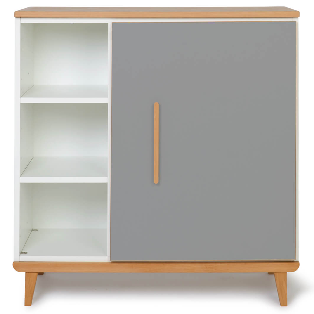 Cómoda 1 puerta 3 huecos NADO Retro acabado haya slate grey
