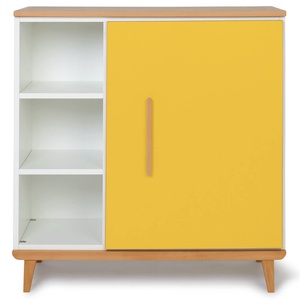 Cómoda 1 puerta 3 huecos NADO Retro acabado haya sunshine yellow