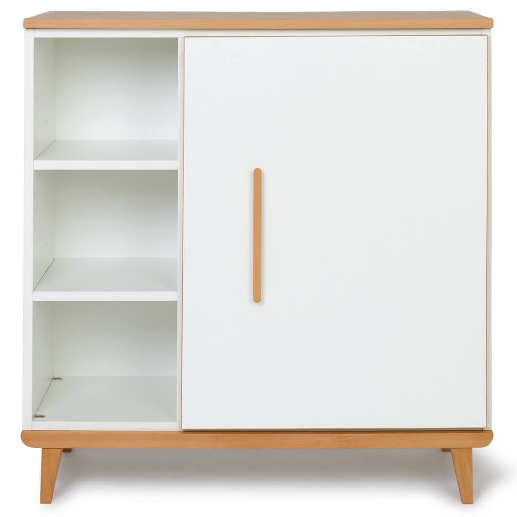 Cómoda 1 puerta 3 huecos NADO Retro acabado haya white