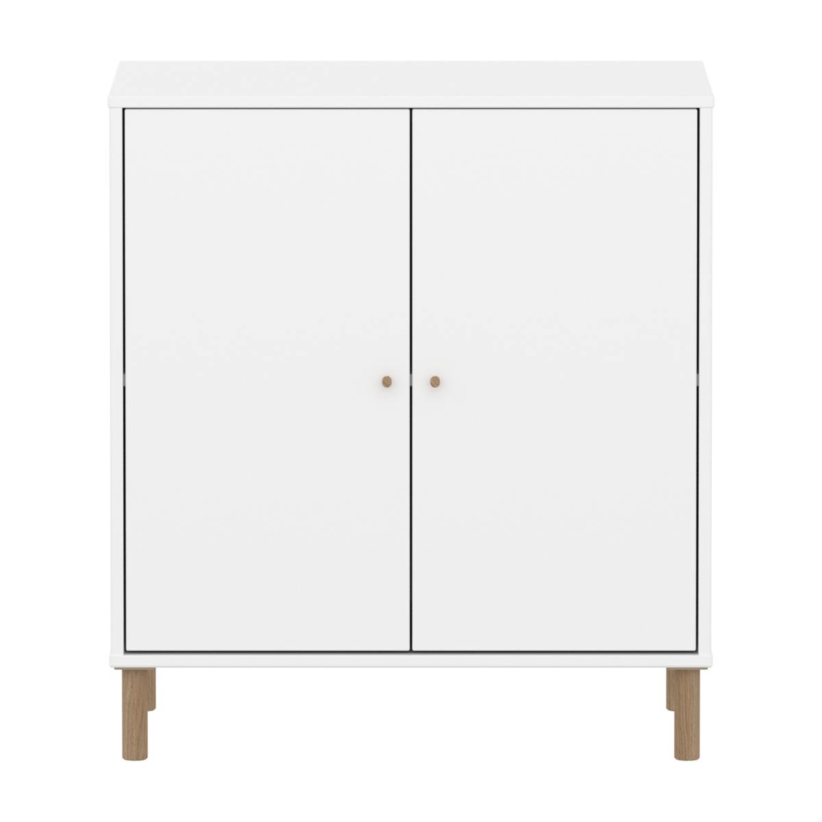 Cómoda 2 puertas-patas SAGA Flexa blanco-roble