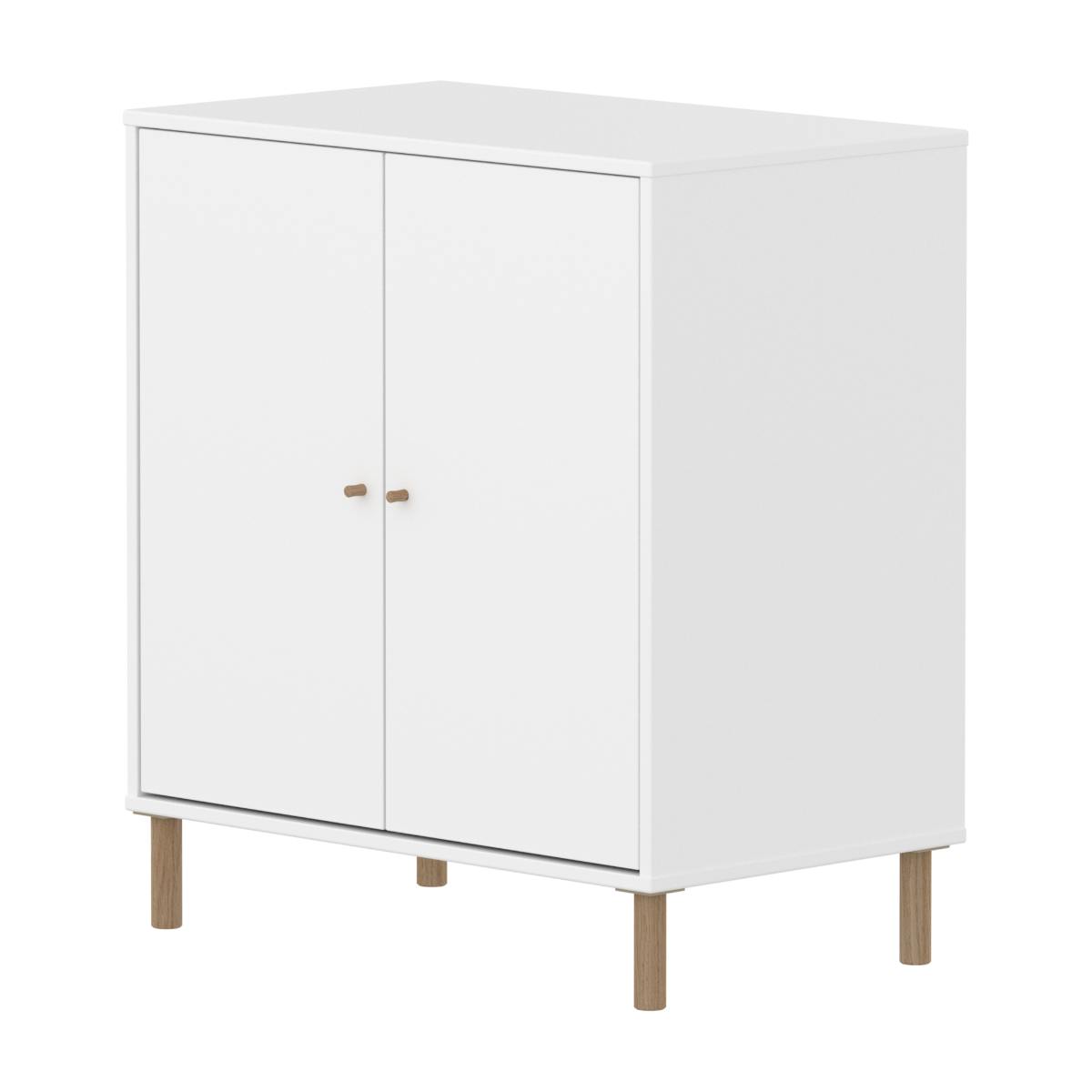 Cómoda 2 puertas-patas SAGA Flexa blanco-roble