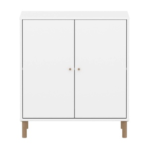 Cómoda 2 puertas-patas SAGA Flexa blanco-roble