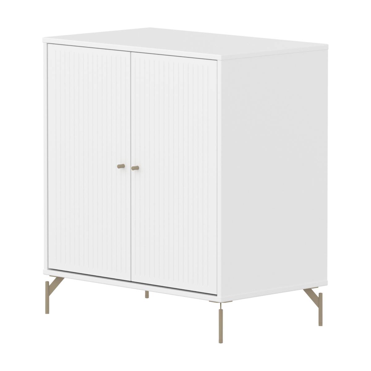 Cómoda 2 puertas ranuras-patas SAGA Flexa blanco-oat