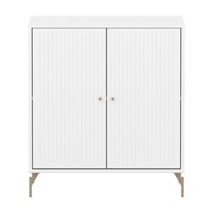Cómoda 2 puertas ranuras-patas SAGA Flexa blanco-oat