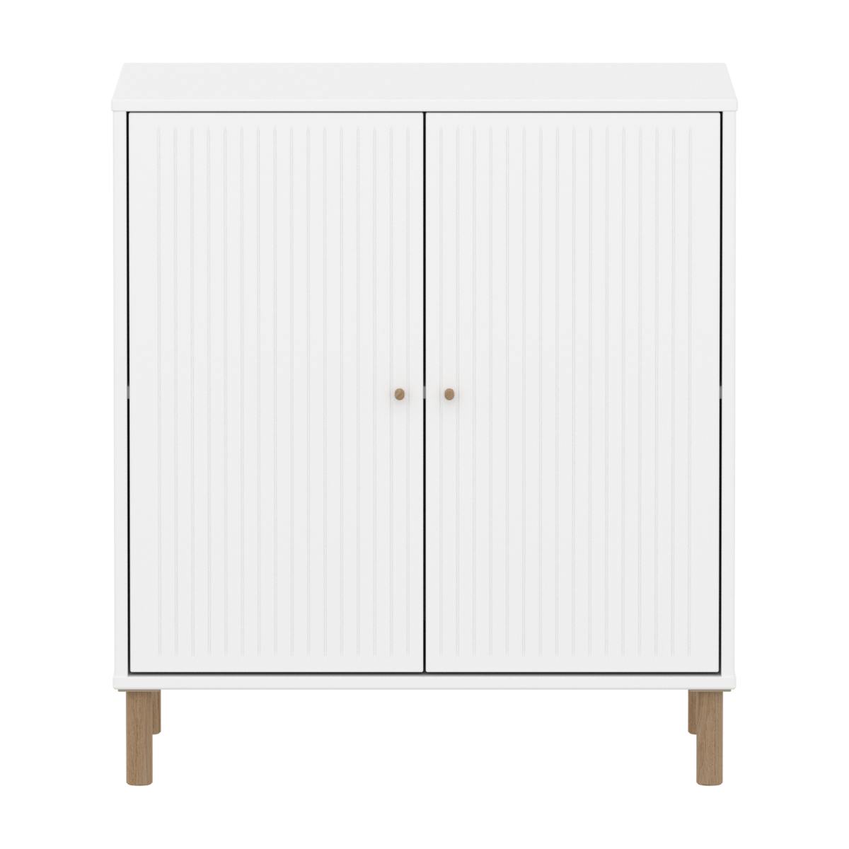 Cómoda 2 puertas ranuras-patas SAGA Flexa blanco-roble