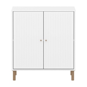 Cómoda 2 puertas ranuras-patas SAGA Flexa blanco-roble