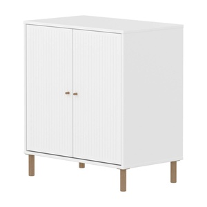 Cómoda 2 puertas ranuras-patas SAGA Flexa blanco-roble