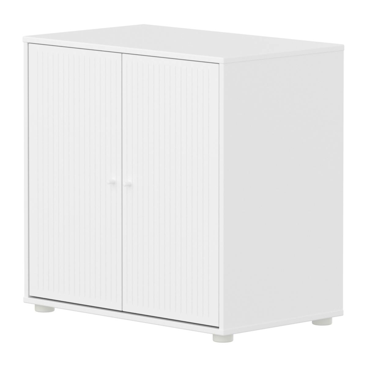 Cómoda 2 puertas ranuras SAGA Flexa blanco-blanco