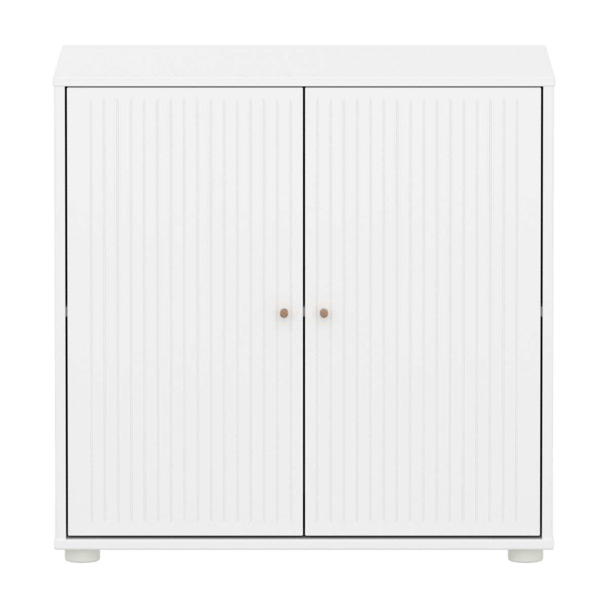 Cómoda 2 puertas ranuras SAGA Flexa blanco-roble