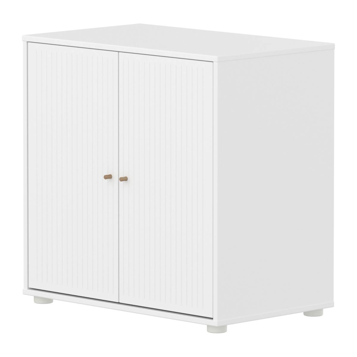 Cómoda 2 puertas ranuras SAGA Flexa blanco-roble