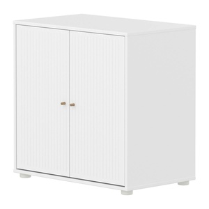 Cómoda 2 puertas ranuras SAGA Flexa blanco-roble