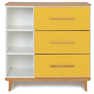 Cómoda 3 cajones 3 huecos NADO Retro acabado haya sunshine yellow 