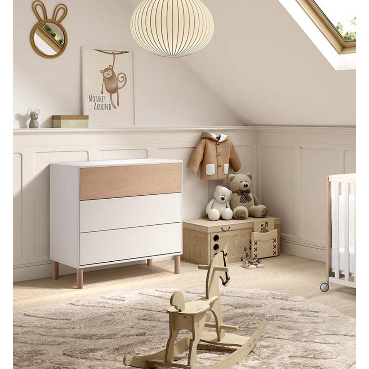Cómoda 3 cajones DOCO Sleeping Cotinfant beige