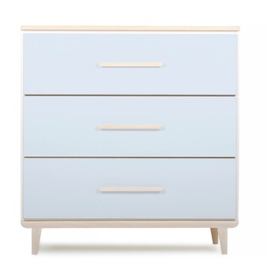 Cómoda 3 cajones NADO Retro acabado fresno ash sky blue