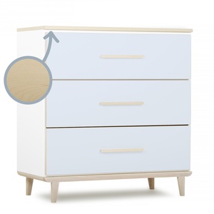 Cómoda 3 cajones NADO Retro acabado fresno ash sky blue