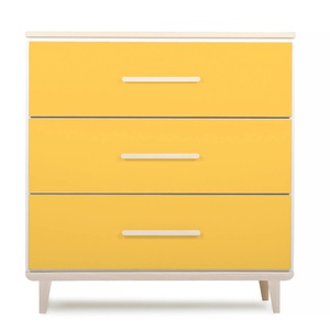 Cómoda 3 cajones NADO Retro acabado fresno ash sunshine yellow
