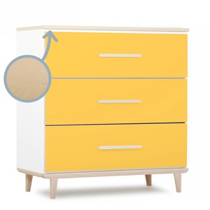 Cómoda 3 cajones NADO Retro acabado fresno ash sunshine yellow
