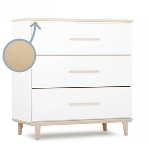 Cómoda 3 cajones NADO Retro acabado fresno ash white
