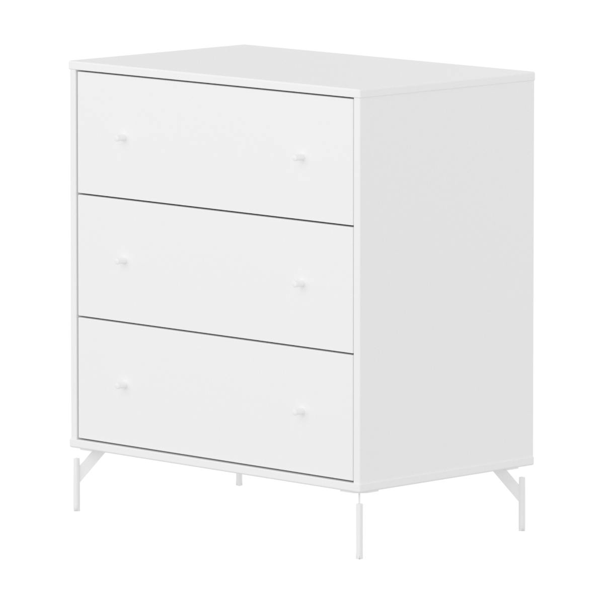 Cómoda 3 cajones-patas SAGA Flexa blanco-blanco
