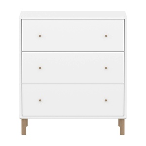 Cómoda 3 cajones-patas SAGA Flexa blanco-roble