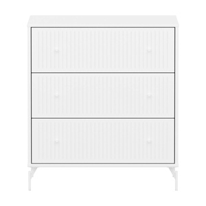 Cómoda 3 cajones ranuras-patas SAGA Flexa blanco-blanco