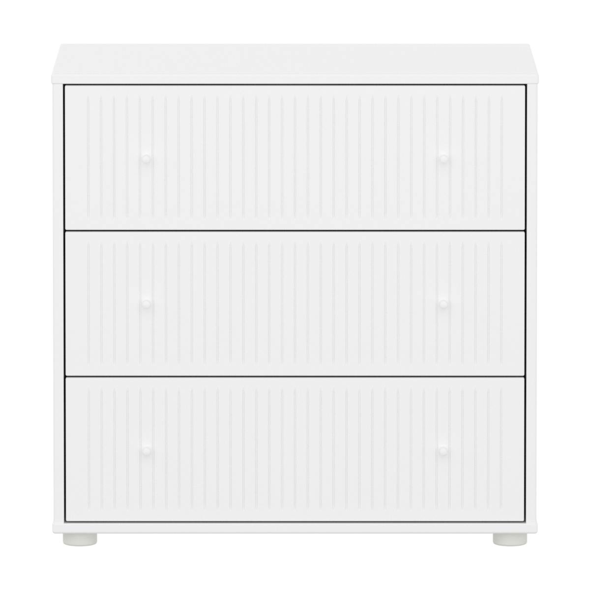 Cómoda 3 cajones ranuras SAGA Flexa blanco-blanco