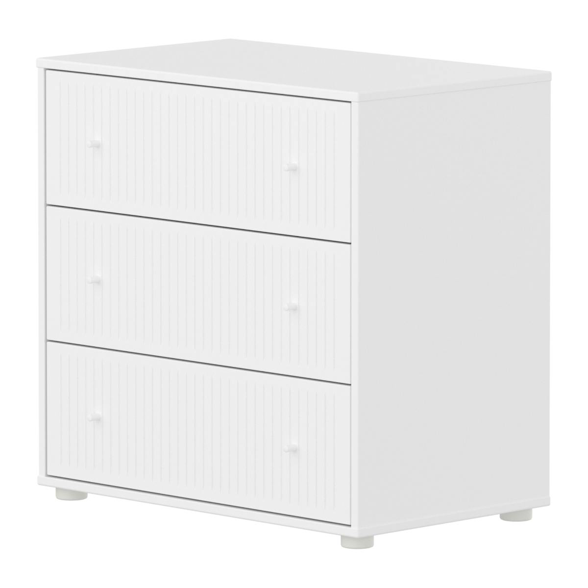 Cómoda 3 cajones ranuras SAGA Flexa blanco-blanco