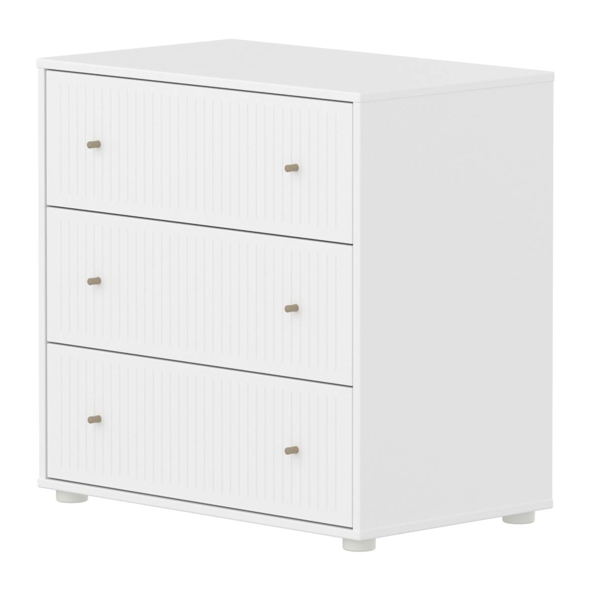 Cómoda 3 cajones ranuras SAGA Flexa blanco-oat