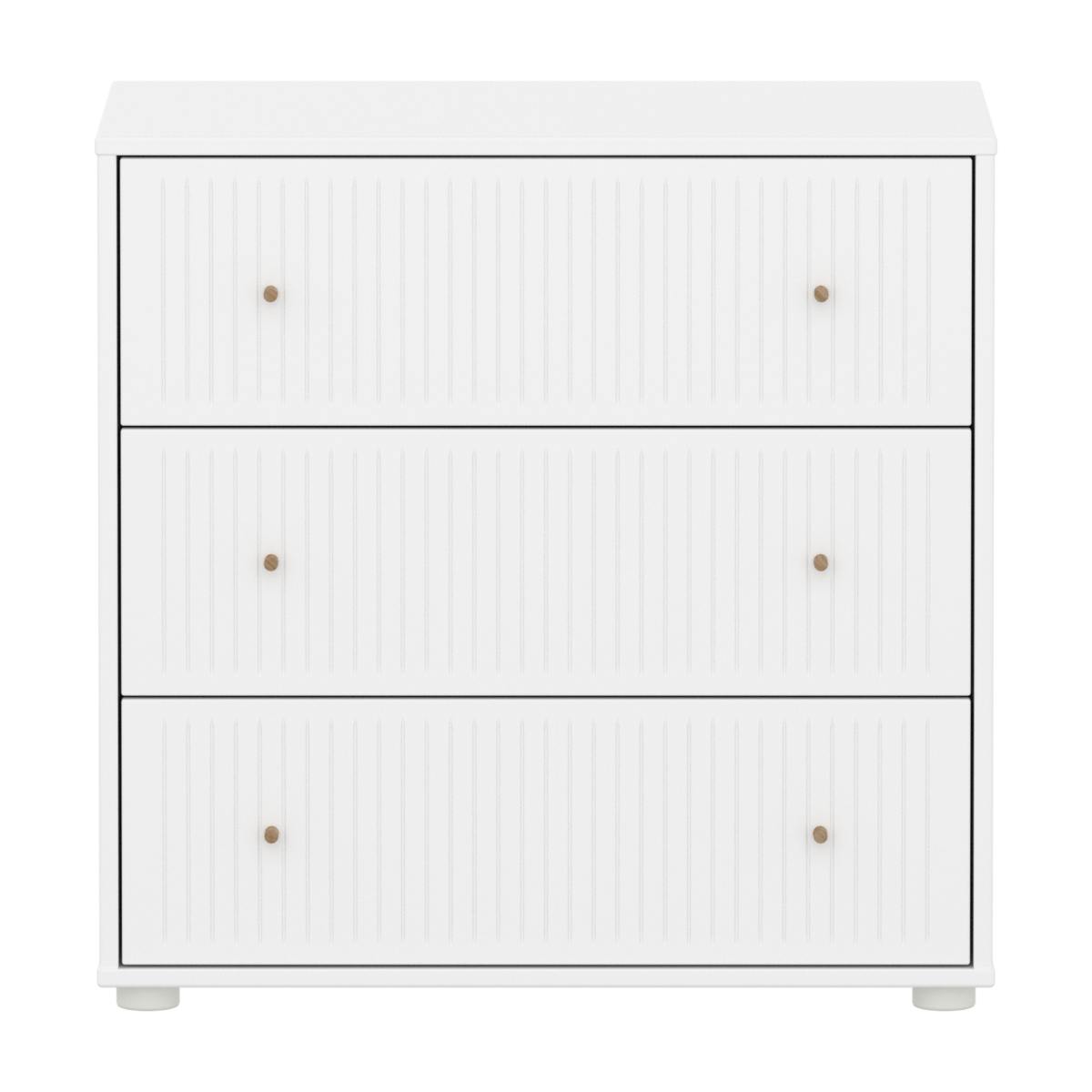 Cómoda 3 cajones ranuras SAGA Flexa blanco-roble