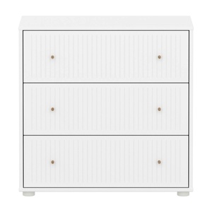 Cómoda 3 cajones ranuras SAGA Flexa blanco-roble