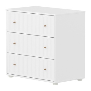Cómoda 3 cajones ranuras SAGA Flexa blanco-roble