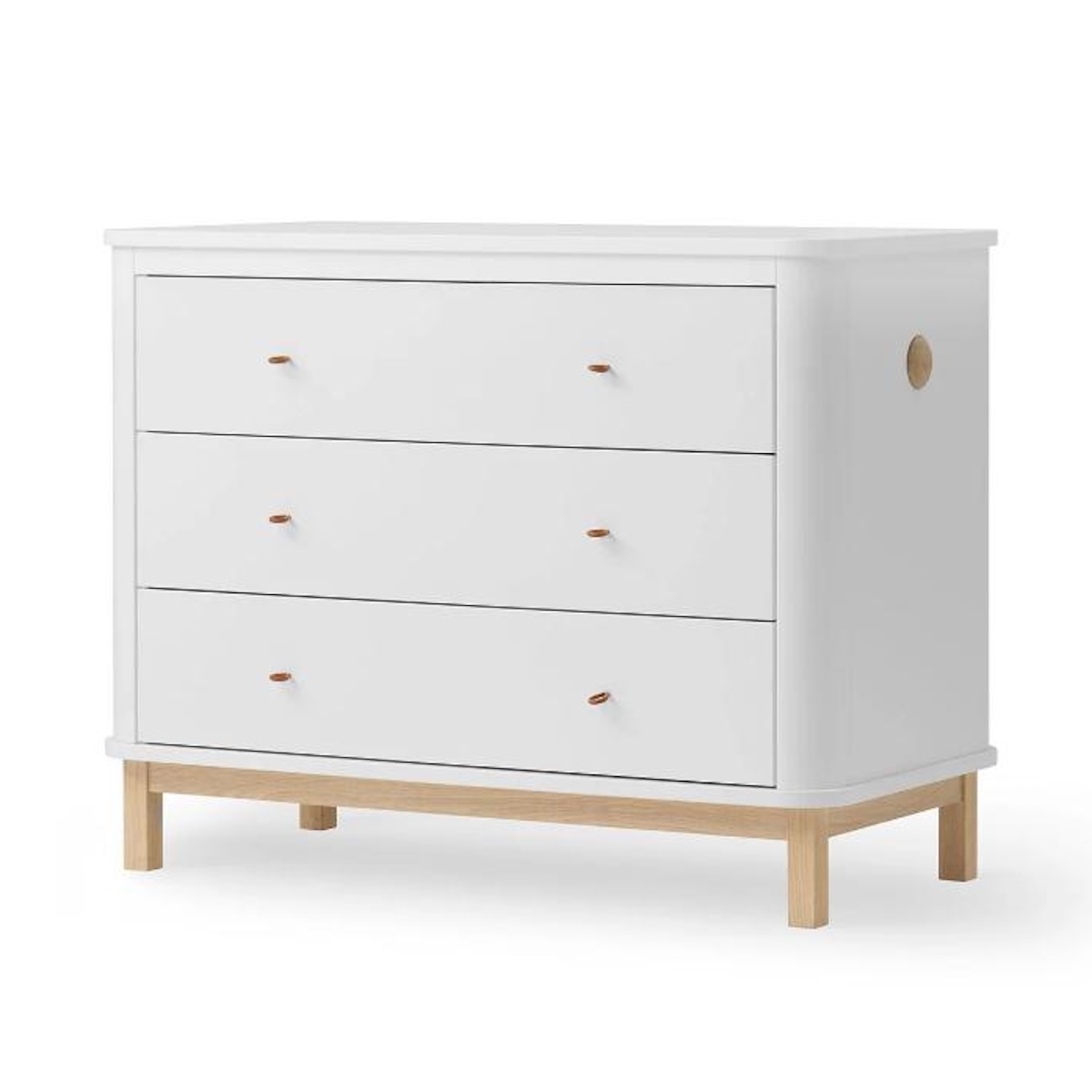 Cómoda 3 cajones WOOD Oliver Furniture blanco-roble