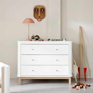 Cómoda 3 cajones WOOD Oliver Furniture blanco-roble