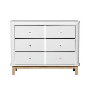 Cómoda 6 cajones WOOD Oliver Furniture blanco-roble