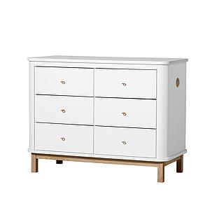 Cómoda 6 cajones WOOD Oliver Furniture blanco-roble